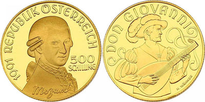 kosuke_dev オーストリア モーツァルト 1991年 500シリング金貨 プルーフ
