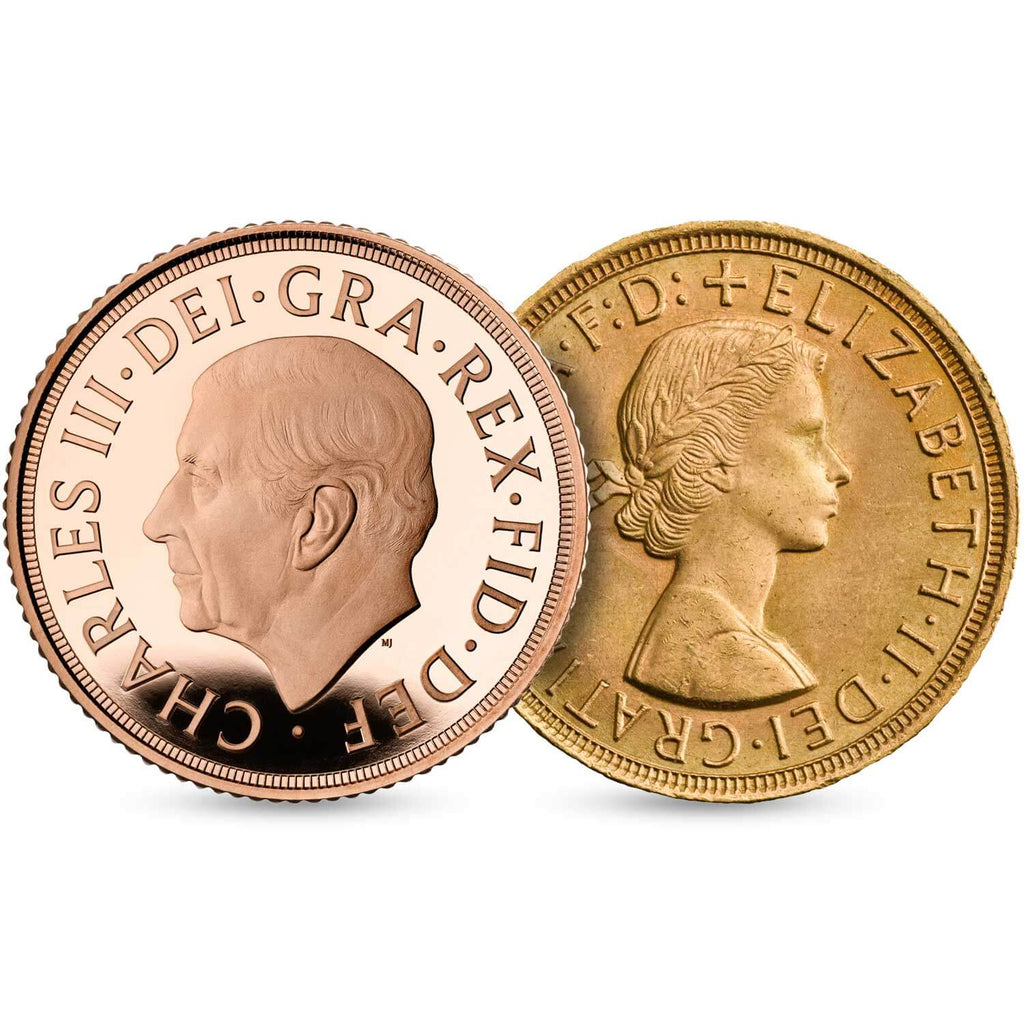 アンティークコインギャラリア 2022年 エリザベス女王追悼 第2弾 ソブリン金貨 2枚セット エリザベス女王とチャールズ王
