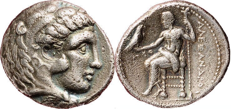 kosuke_dev 古代ギリシャ マケドニア アレクサンドロス3世 紀元前315-294年 テトラドラクマ銀貨 (Ake/year 11) 美品