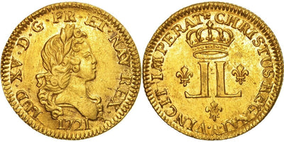 kosuke_dev フランス　ルイ15世　1721年　ルイドール金貨　PCGS AU58