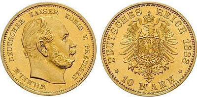 kosuke_dev ドイツ ヴィルヘルム1世 1888年 10マルク 金貨 未使用