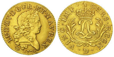 kosuke_dev フランス ルイ15世 1724年 ルイドール金貨 準未使用