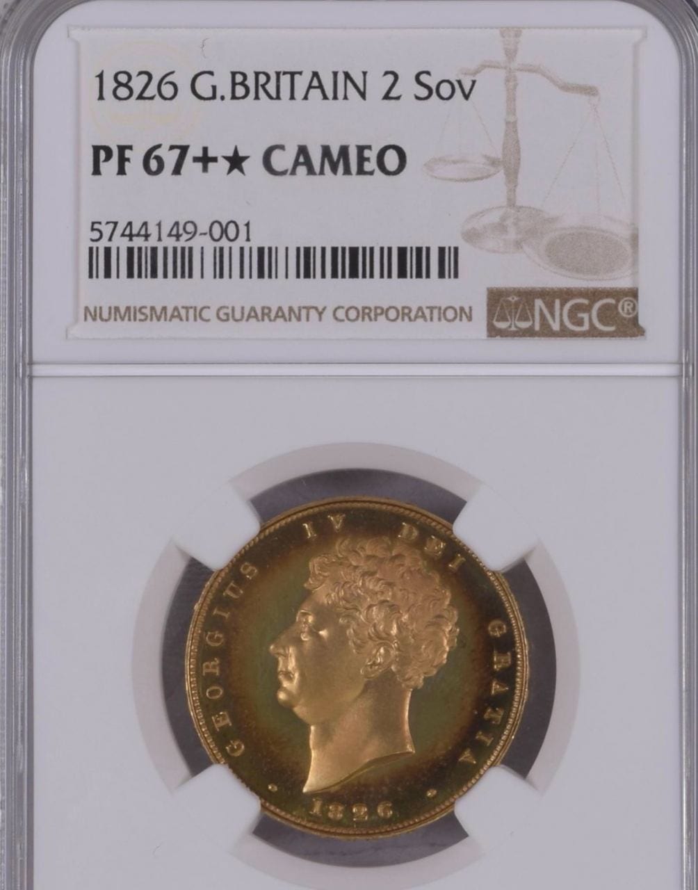 年 イギリス ジョージ4世 2ポンド金貨 NGC PF+ CAMEO 最高鑑定