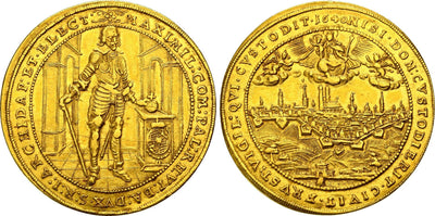 アンティークコインギャラリア 1640年 ドイツ 神聖ローマ帝国 マキシミリアン1世 ババリア 5ダカット金貨 都市景観