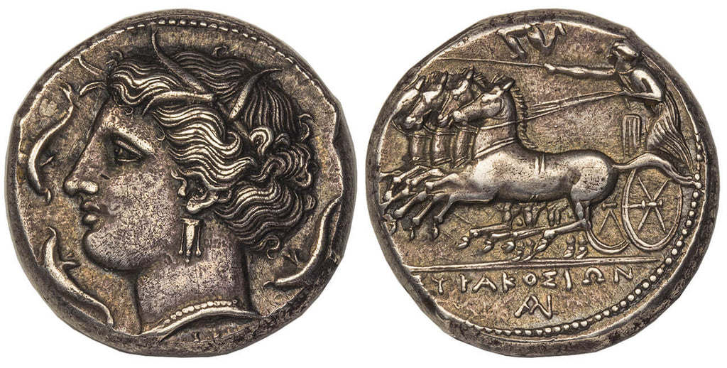 kosuke_dev 紀元前317-289年  古代ギリシャ シチリア島 シラクサ テトラドラクマ銀貨 NGC Ch. XF✭