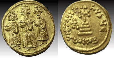 kosuke_dev ビザンツ帝国 ヘラクリウス ソリダス金貨 610-641年 極美品