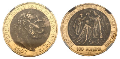 Hungary 100 Corona 1907 40th anniv Franz Joseph
