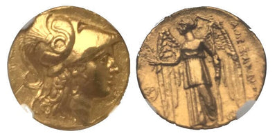 Ancient Greek Macedonia Stater Alexander III NGC Choice AU