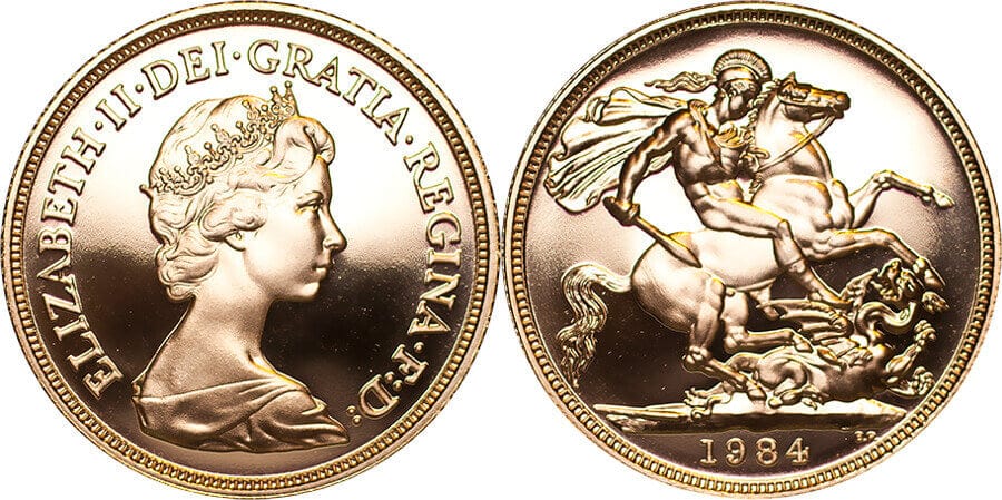 イギリス エリザベス2世 1984年 ソブリン金貨 プルーフ | アンティークコインギャラリア