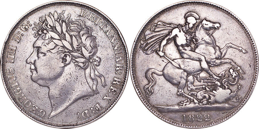 イギリス ジョージ4世 1822年 SECVNDO クラウン銀貨 | アンティーク