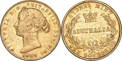 kosuke_dev オーストラリア ヴィクトリア女王 1864年 Sydney ソブリン金貨 美品