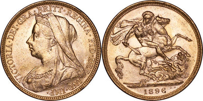 kosuke_dev イギリス ヴィクトリア女王 1896年 ソブリン金貨 未使用