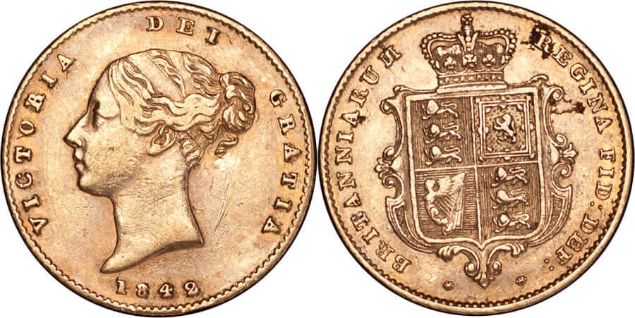 kosuke_dev イギリス ヴィクトリア女王 1842年 ハーフソブリン金貨 美品