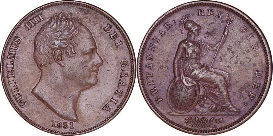kosuke_dev イギリス ウィリアム4世 1831年 ペニー銅貨