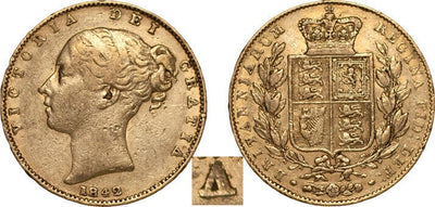 kosuke_dev イギリス ヴィクトリア女王 1842年 ”UNBARRED A” ソブリン金貨