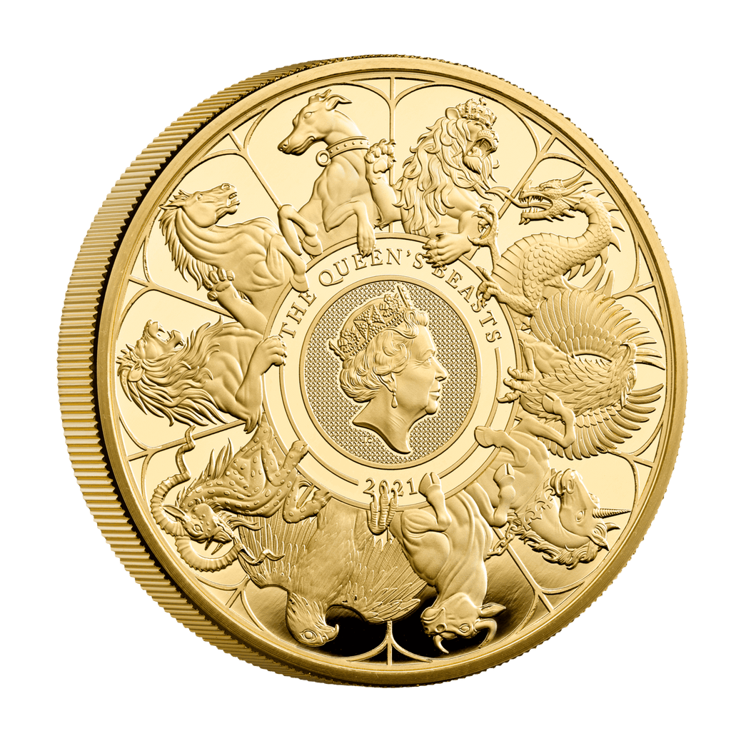 アンティークコインギャラリア 2021 イギリス クイーンズビースト 5オンス金貨 The Completer Coin PF70UCAM