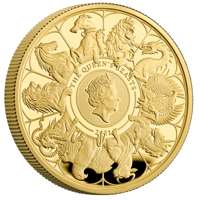 アンティークコインギャラリア 2021年 イギリス クイーンズビースト 2オンス金貨 The Completer Coin NGC鑑定あり