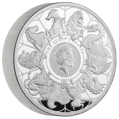 アンティークコインギャラリア 2021 イギリス クイーンズビースト 10オンス銀貨 The Completer Coin