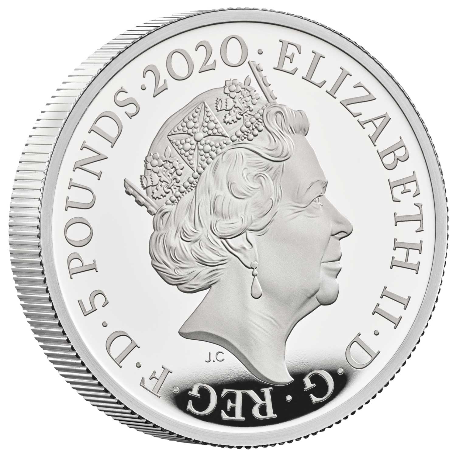 2020年 イギリス スリー・グレイセス 2オンス 5ポンド銀貨 PF70 First 