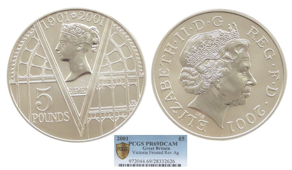 kosuke_dev 【PCGS PR69】イギリス ヴィクトリア 没後100年 2001年 5ポンド銀貨
