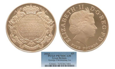 kosuke_dev 【PCGS PR70】イギリス ジョージ王子ロイヤルバース 2013年 5ポンド金貨