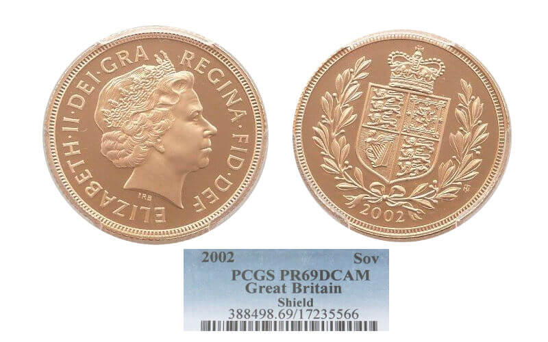 kosuke_dev 【PCGS PR69】イギリス エリザベス2世 即位50年 2002年 DCAM ソブリン金貨
