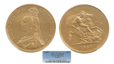 kosuke_dev 【PCGS MS62】イギリス ヴィクトリア女王 1887年 5ポンド金貨