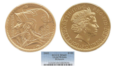 kosuke_dev 【PCGS MS69】イギリス ブリタニア 2003年 100ポンド金貨