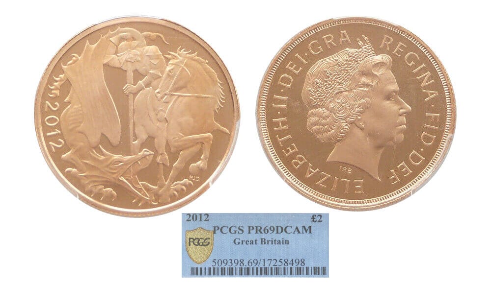 kosuke_dev 【PCGS PR69】イギリス エリザベス2世 即位60年 2012年 2ポンド金貨
