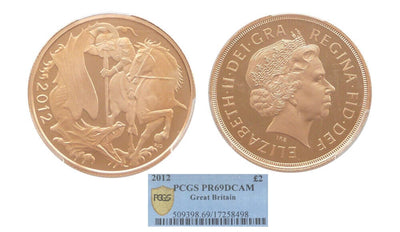 kosuke_dev 【PCGS PR69】イギリス エリザベス2世 即位60年 2012年 2ポンド金貨