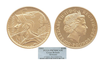 kosuke_dev 【PCGS PR70】イギリス ブリタニア 2003年 100ポンド金貨 DCAM