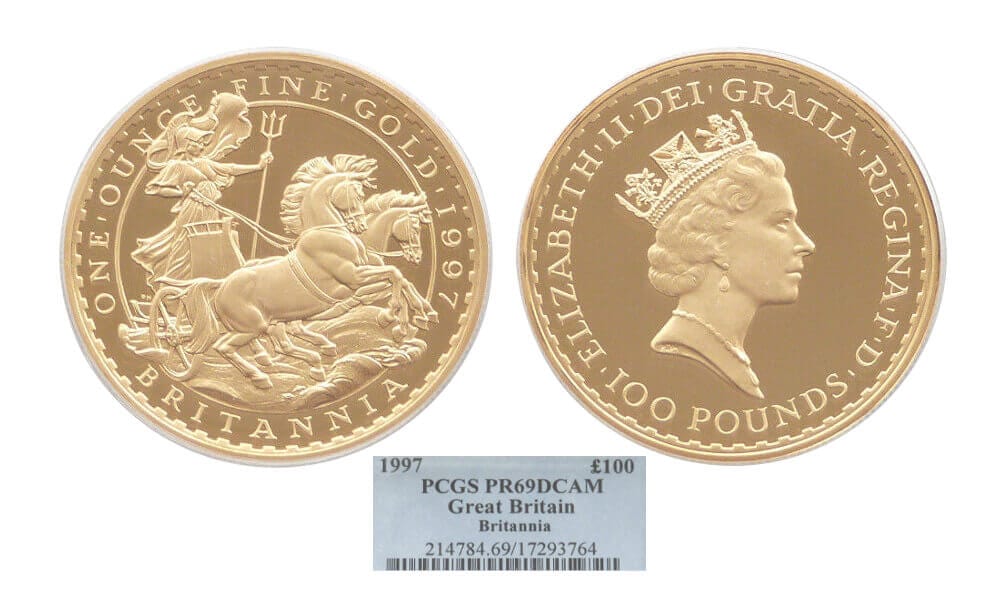 kosuke_dev 【PCGS PR69】イギリス ブリタニア 1997年 100ポンド金貨 DCAM
