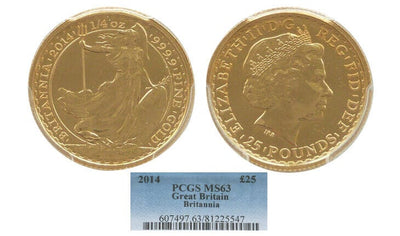 kosuke_dev 【PCGS MS63】イギリス ブリタニア 2014年 25ポンド金貨