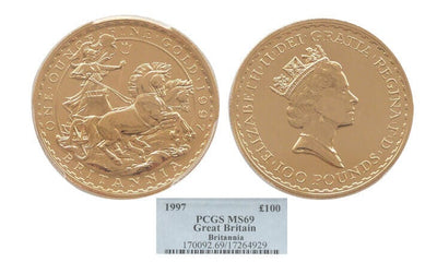 kosuke_dev 【PCGS MS69】イギリス ブリタニア 1997年 100ポンド金貨