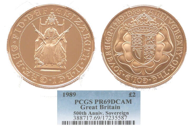 kosuke_dev 【PCGS PR69】イギリス テューダー・ローズ 1989年 2ポンド金貨 DCAM