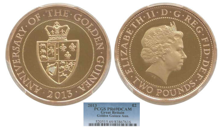 kosuke_dev 【PCGS PR69】イギリス スペードギニー 2013年 2ポンド金貨