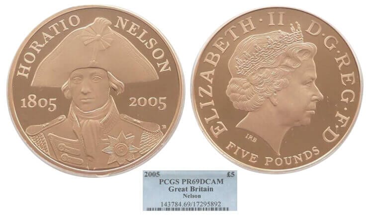 2005 Horatio Nelson £5