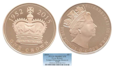 kosuke_dev 【PCGS PR68】イギリス エリザベス2世 英国最長在位記念 2015年 5ポンド金貨