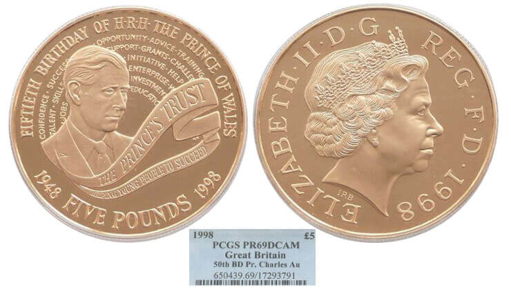 1998 Prince Charles of Wales £5