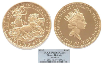 kosuke_dev 【PCGS PR68】イギリス ブリタニア 1997年 100ポンド金貨