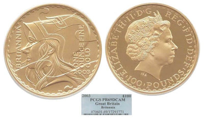 kosuke_dev 【PCGS PR69】イギリス ブリタニア 2003年 100ポンド金貨
