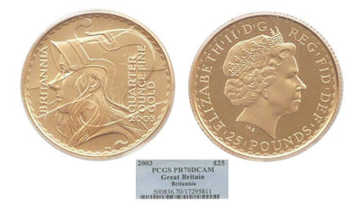 kosuke_dev 【PCGS PR70】イギリス ブリタニア 2003年 25ポンド金貨