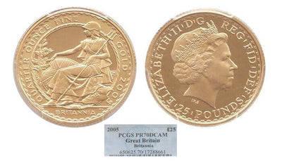 kosuke_dev 【PCGS PR70】イギリス ブリタニア 2005年 25ポンド金貨