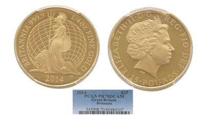 kosuke_dev 【PCGS PR70】イギリス ブリタニア 2014年 25ポンド金貨
