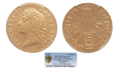 kosuke_dev 【PCGS VF】イギリス ジェームズ2世 1685年 ギニー金貨 美品