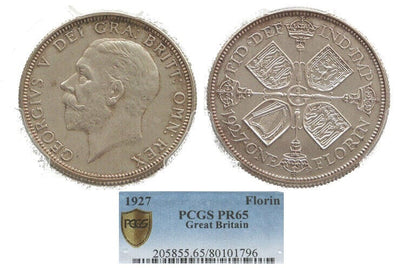 kosuke_dev 【PCGS PR65】イギリス ジョージ5世 1927年 フローリン銀貨
