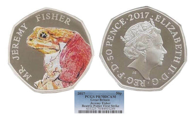 kosuke_dev 【PCGS PR70】イギリス ジェレミー・フィッシャー 2017年 50ペンス銀貨
