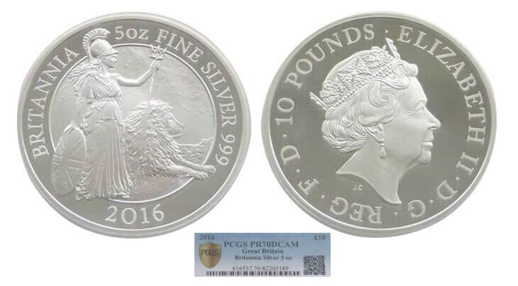 kosuke_dev 【PCGS PR70】イギリス ブリタニア 2016年 10ポンド銀貨