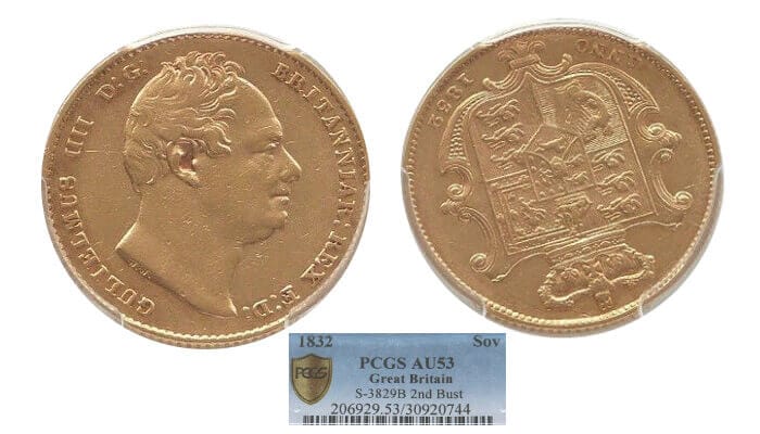 kosuke_dev 【PCGS AU53】イギリス ウィリアム4世 1832年 ソブリン金貨